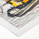 Modern Wall Art - Abstract Maritime Study with Yellow Tugboat