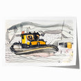 Modern Wall Art - Abstract Maritime Study with Yellow Tugboat