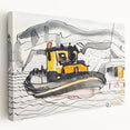 Modern Wall Art - Abstract Maritime Study with Yellow Tugboat