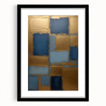 Abstract strokes wall art in a sleek black frame with a white mat, showcasing vibrant colors and dynamic patterns, perfect for modern home decor.