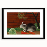 Modern Wall Art - Whimsical Rabbit with Carrots and Cabbage