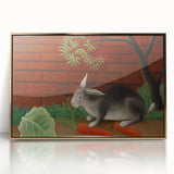 Modern Wall Art - Whimsical Rabbit with Carrots and Cabbage