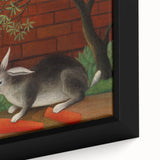 Modern Wall Art - Whimsical Rabbit with Carrots and Cabbage