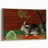 Modern Wall Art - Whimsical Rabbit with Carrots and Cabbage