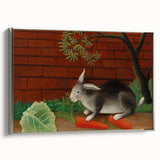 Modern Wall Art - Whimsical Rabbit with Carrots and Cabbage