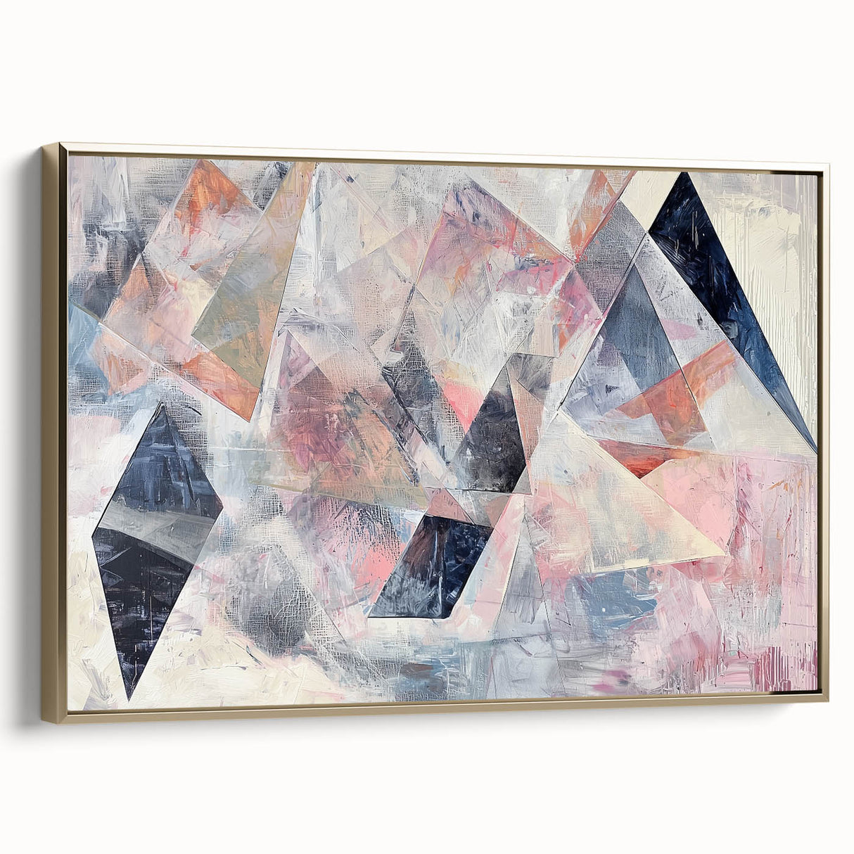 Modern Bedroom Art – Framed Canvas & Acrylic Geometric Wall Art