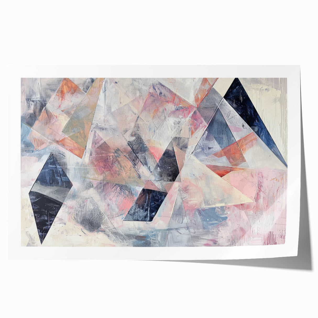 Modern Bedroom Art – Framed Canvas & Acrylic Geometric Wall Art