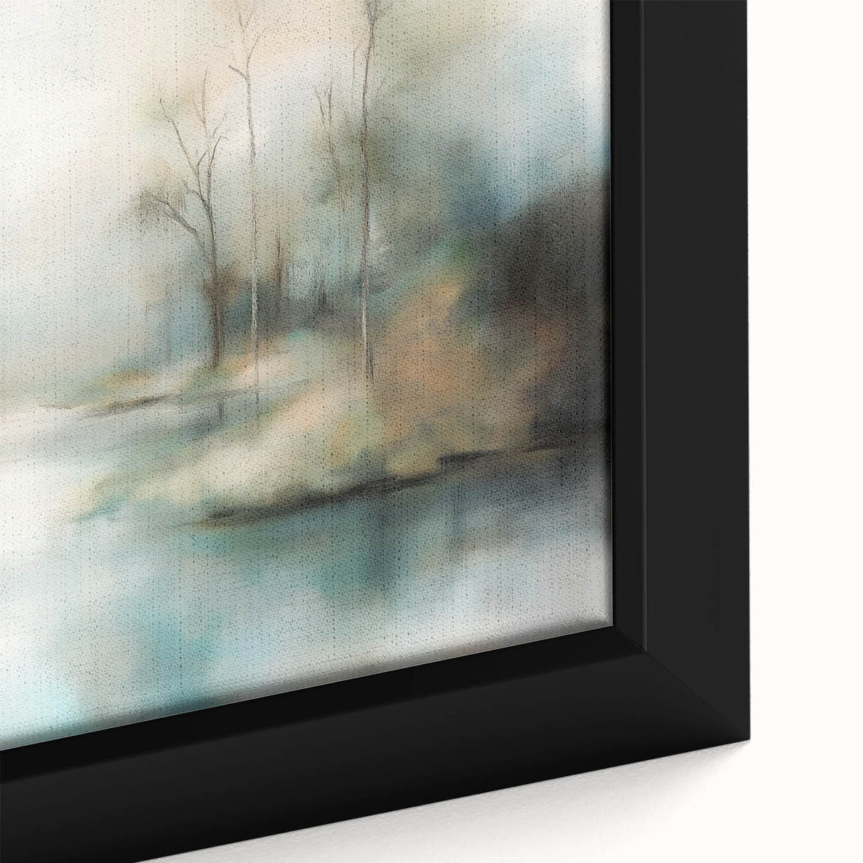 Office Canvas Art - Misty Forest Landscape Framed Print