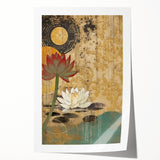 Vibrant abstract floral wall art print showcasing an explosion of colors, perfect for modern home decor. Ideal for brightening up any living space or office environment.