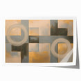Abstract geometric design print showcasing vibrant colors and dynamic shapes, rolled for easy storage and display, ideal for modern home decor.