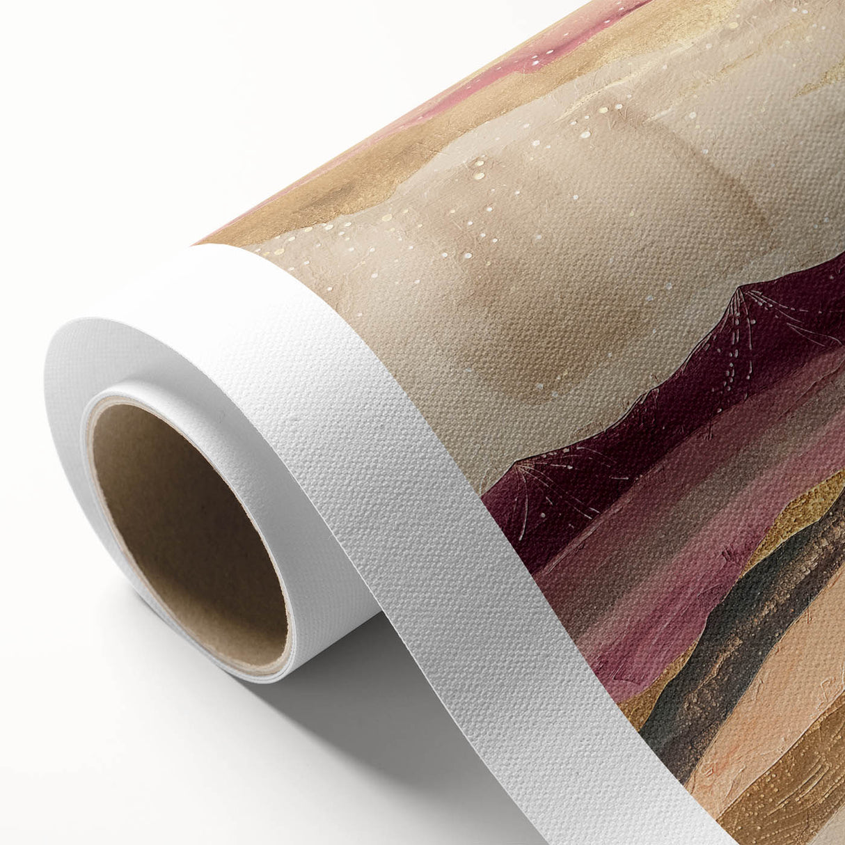 Abstract landscape wall art on rolled canvas, showcasing vibrant colors and fluid shapes, ideal for modern home decor. Perfect for adding a unique touch to any room.