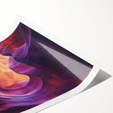 Stunning landscape print showcasing vibrant canyons in rich earthy tones, rolled for easy transport and framed in a protective cardboard tube. Ideal for enhancing home decor.