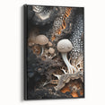 Black and white framed canvas featuring a close-up landscape, ideal for bedroom wall decor.