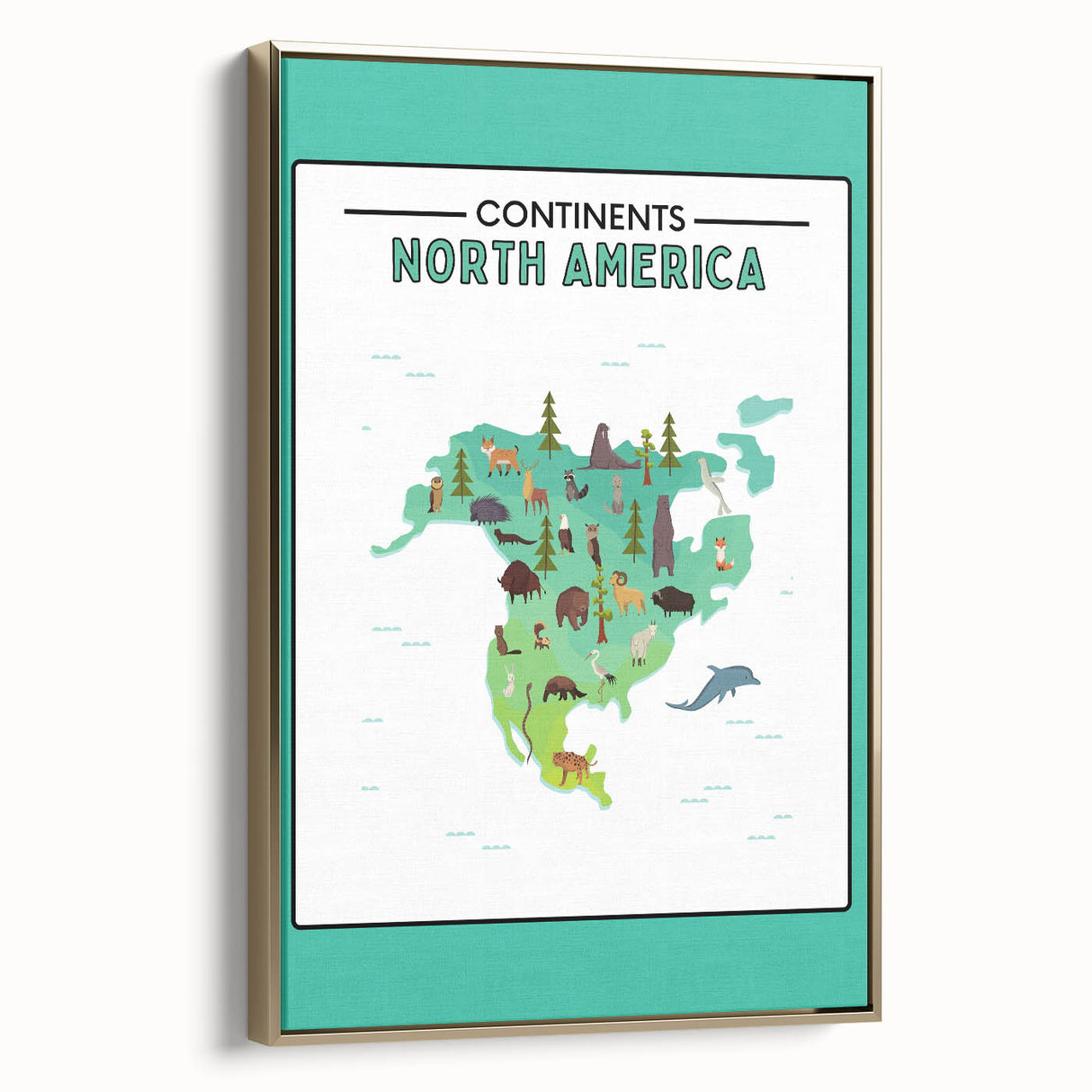 Educational Nursery Wall Decor – North America Continent Map