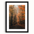 Abstract art print with textured autumn colors in an extra large black framed format, ideal for living room decor.