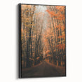Black and white framed canvas of a vintage landscape painting, ideal for bedroom wall art.