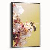 Black and white vintage poster art on framed canvas depicting a serene landscape, ideal for bedroom wall decor.