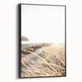Black and white landscape art on framed canvas depicting a serene summer scene, ideal for bedroom decor.