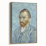 Vintage poster art of a landscape painting on a framed canvas, featuring muted earth tones, ideal for bedroom wall decor.