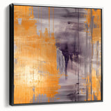 Framed abstract strokes wall art showcasing dynamic black and white patterns, elegantly displayed from a side view. Perfect for modern home decor, this canvas adds artistic flair to any space.