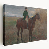 Modern Wall Art - Rider and Horse in a Tranquil Landscape