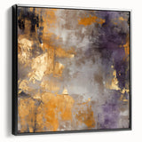 Framed canvas wall art featuring abstract strokes in black and white, showcasing a modern design with a sleek side view, perfect for contemporary decor.