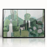 Modern Wall Art - Abstract Cemetery Landscape in Serene Greens