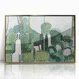 Modern Wall Art - Abstract Cemetery Landscape in Serene Greens