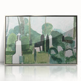 Modern Wall Art - Abstract Cemetery Landscape in Serene Greens
