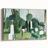 Modern Wall Art - Abstract Cemetery Landscape in Serene Greens