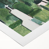 Modern Wall Art - Abstract Cemetery Landscape in Serene Greens