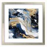 Abstract strokes wall art framed in silver with a mat, showcasing a dynamic blend of colors and textures, perfect for modern home decor. Ideal for living rooms or offices, this piece adds a contemporary touch to any space.