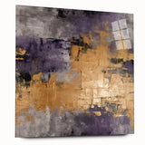 Abstract strokes wall art design displayed in a side view, featuring vibrant colors and a sleek acrylic glass finish, perfect for modern decor.