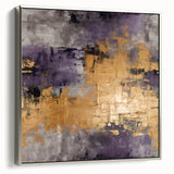 Framed wall art featuring abstract strokes in shades of silver and gray, showcasing a modern design that adds elegance to any decor. Perfect for contemporary spaces.