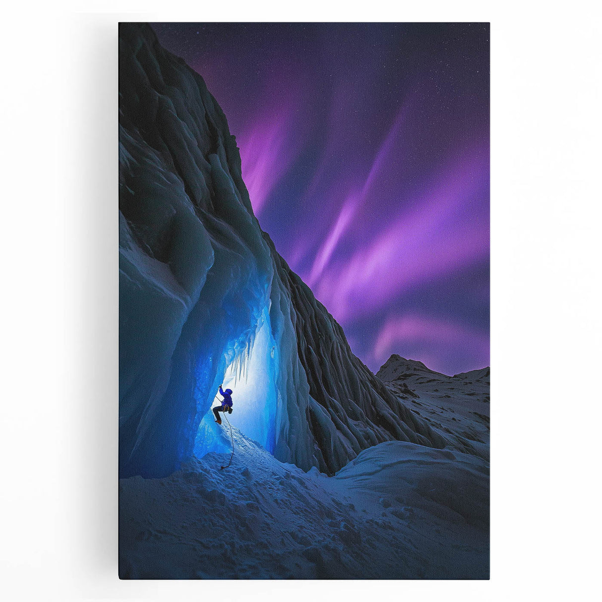 Stretched canvas artwork showcasing a vibrant landscape with intricate cave formations, perfect for adding a natural touch to home decor. Ideal for art enthusiasts.