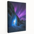 Stretched canvas artwork depicting a stunning landscape scene of caves with intricate details and natural colors, perfect for enhancing home decor and artistic ambiance.