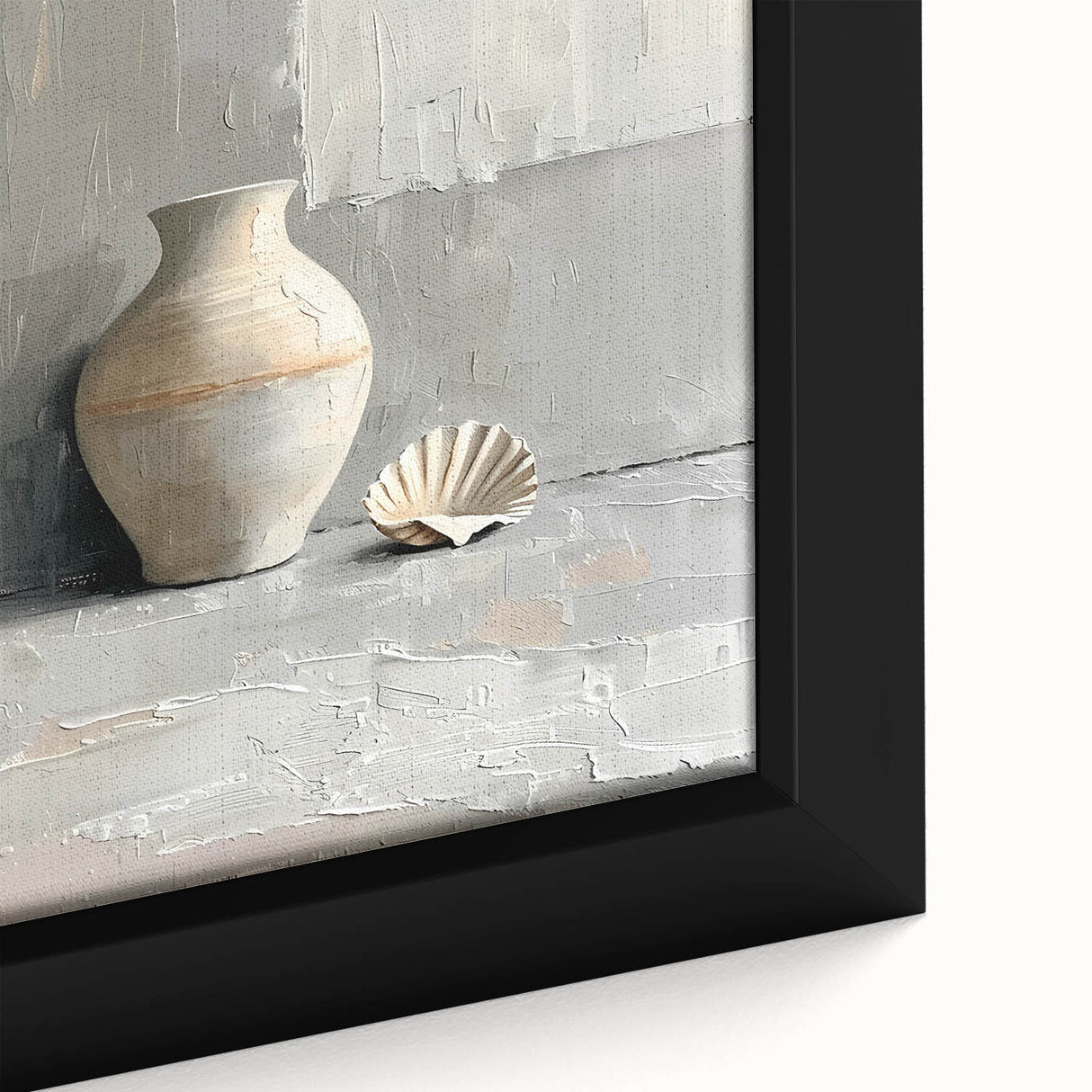 Dining Room Wall Decor - Neutral Vase & Shell Still Life Art