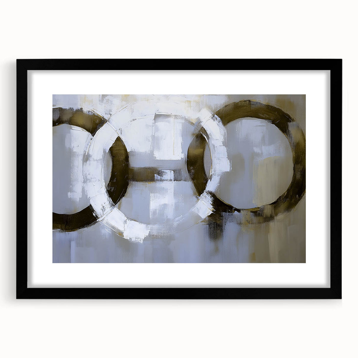 Black geometric frame showcasing an abstract design with a matte finish, viewed from the front, ideal for modern home decor and art display.