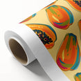 Art Deco style poster of assorted fruits in vibrant colors on rolled canvas, ideal for nursery wall art or dining room decor.