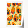 Rolled canvas print of assorted fruits in vibrant colors, ideal for art wall dining room.