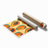 Extra large rolled canvas print featuring a variety of fruits in vibrant colors.