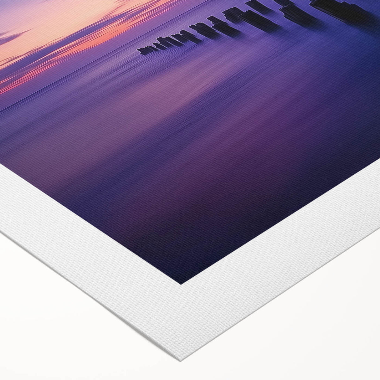Rolled canvas artwork showcasing a vibrant beach landscape with serene blue waters and golden sands, designed for home decor and relaxation.