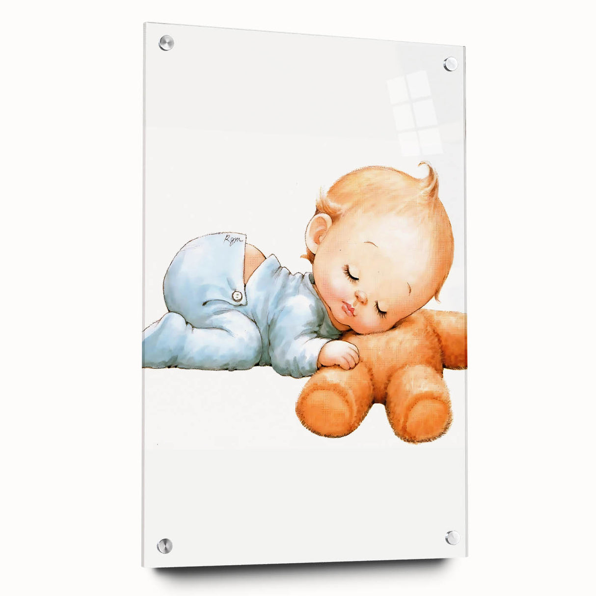 Sleeping Baby Nursery Wall Art - Framed Baby Room Print