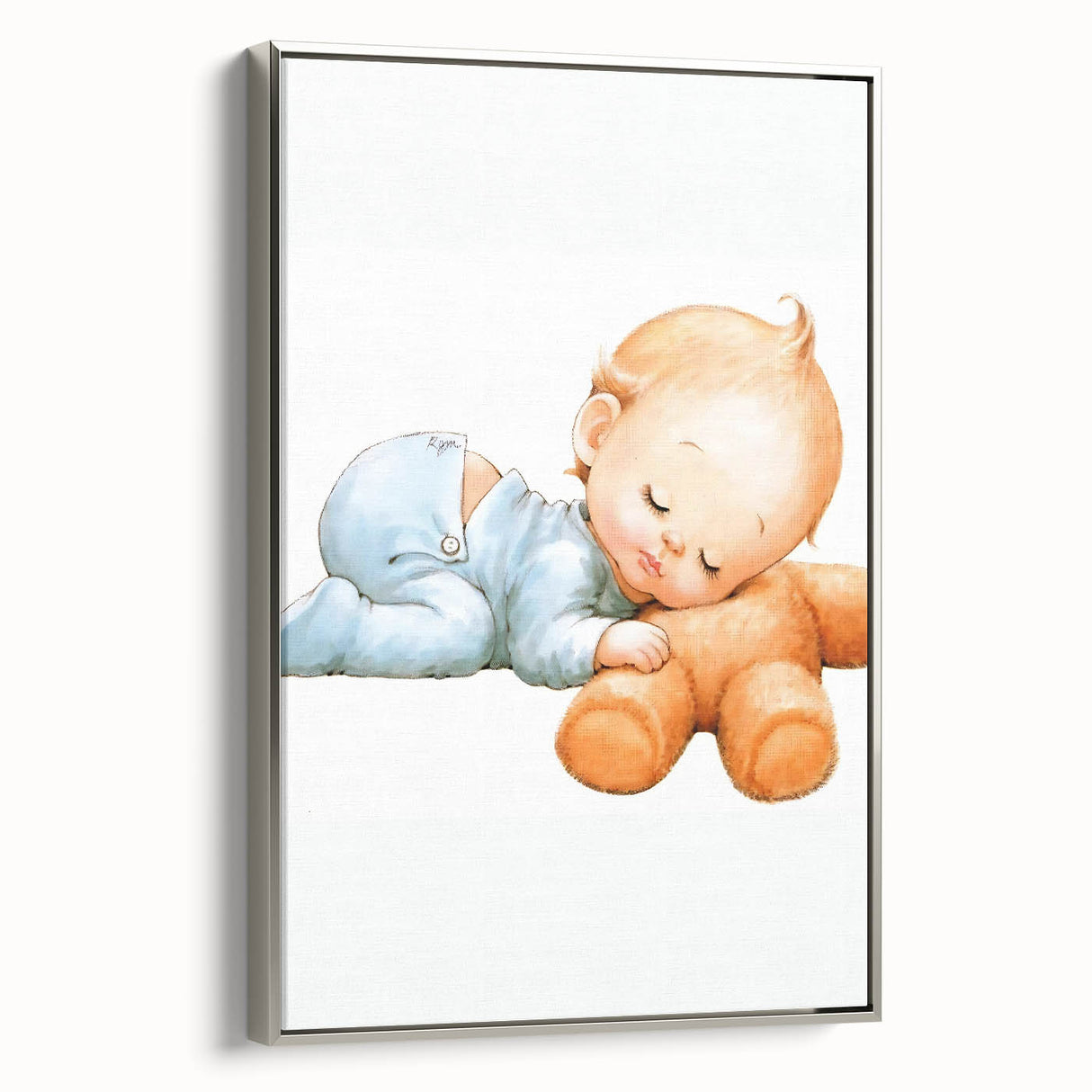 Sleeping Baby Nursery Wall Art - Framed Baby Room Print