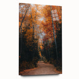 Large abstract wall art featuring swirling autumn hues on acrylic glass, suitable for bedroom or dining room decor.