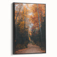 Black and white framed canvas depicting a vintage landscape scene, ideal for bedroom wall decor.