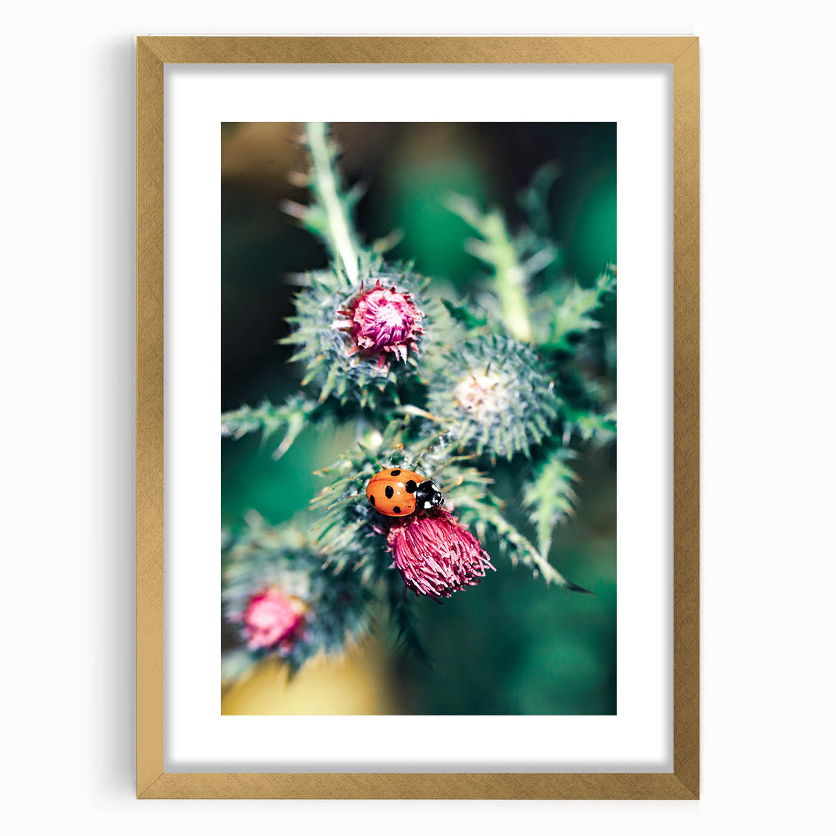 Extra large abstract art print with textured design in gold and spring hues, framed with mat, ideal for living room ambiance.