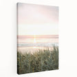 Abstract summer-themed art on stretched canvas featuring warm yellow and orange tones, ideal for kitchen wall art.