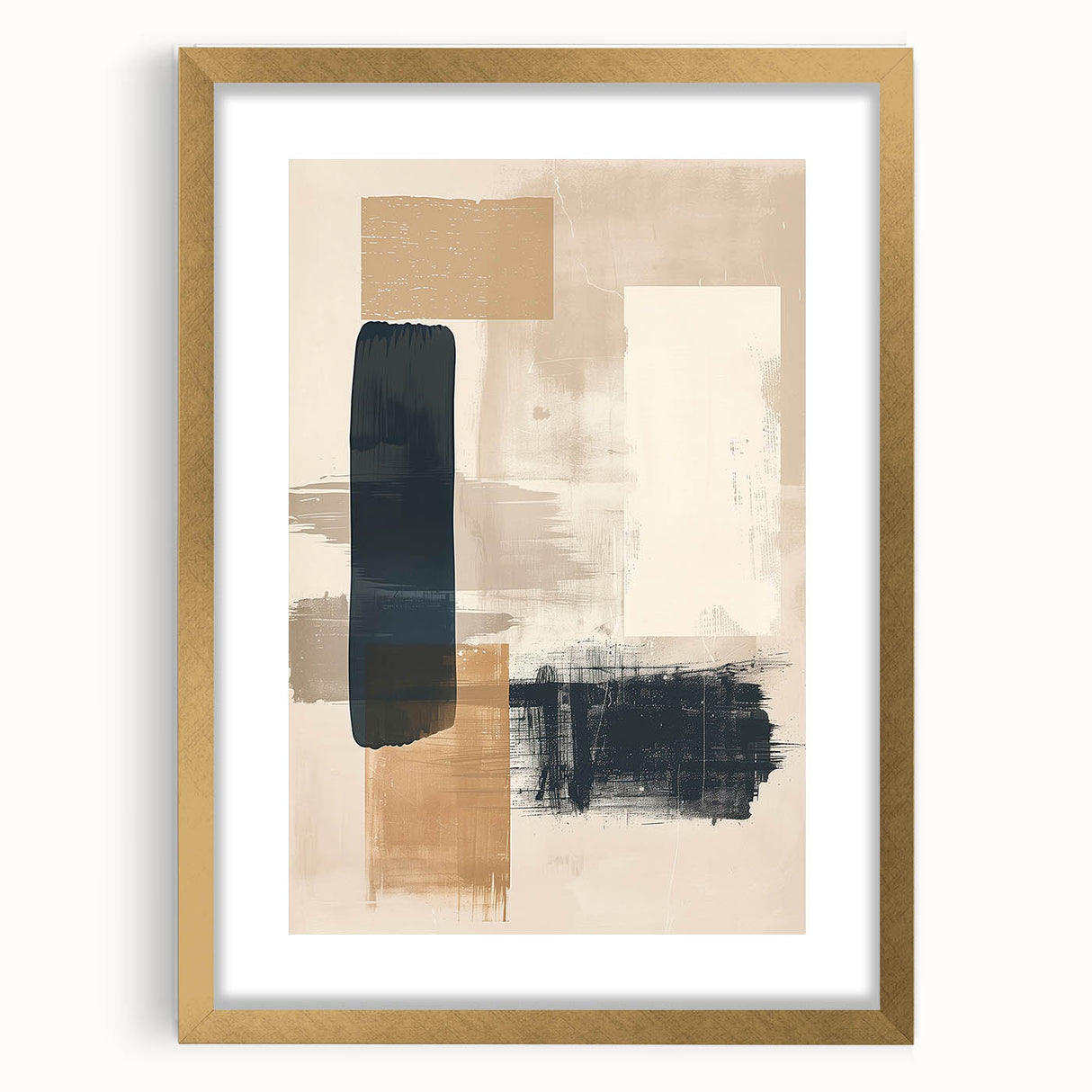 Mid Century Modern Geometric Art - Neutral Abstract Minimalist Decor