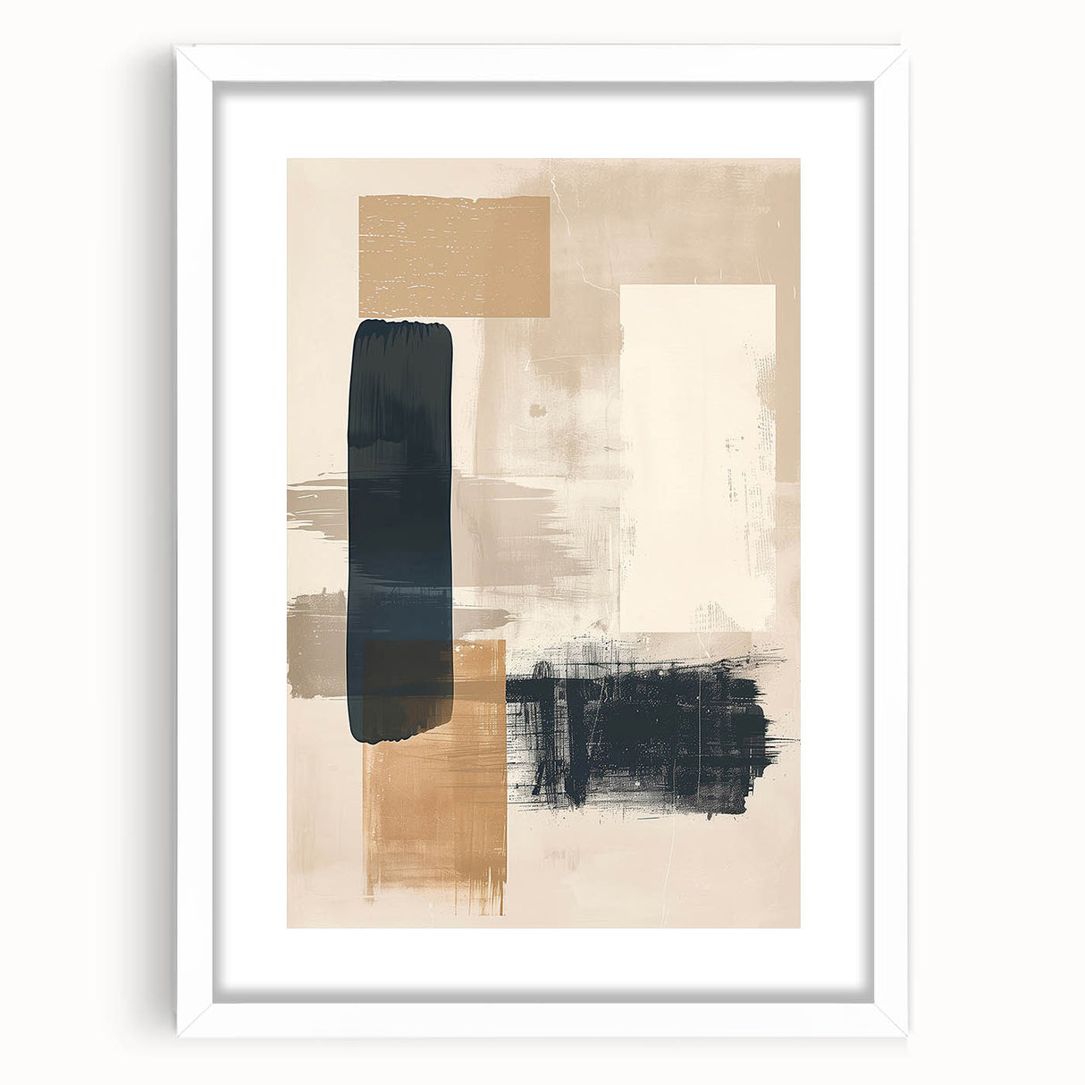 Mid Century Modern Geometric Art - Neutral Abstract Minimalist Decor